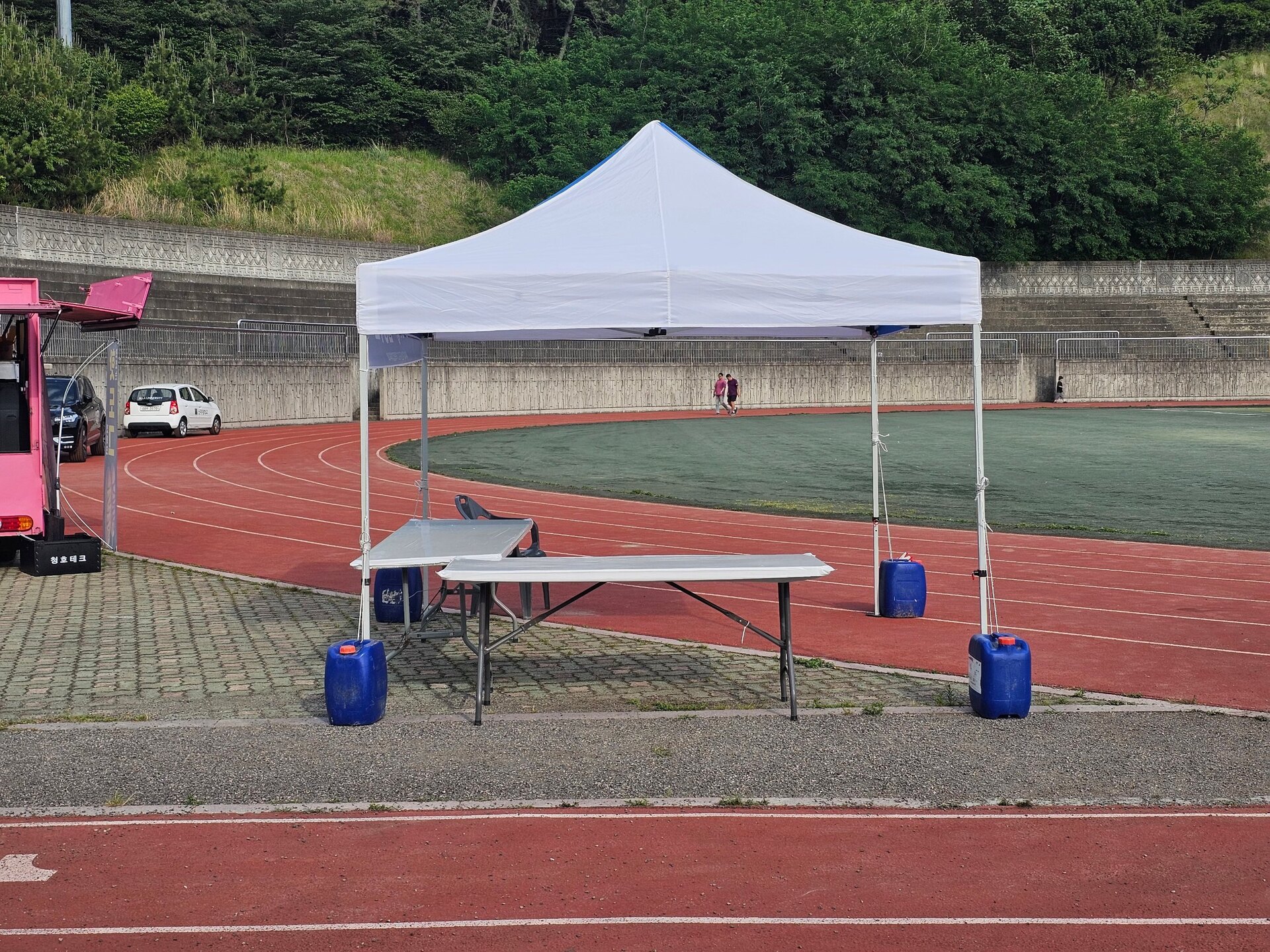 캐노피천막 3m*3m 화이트&블루
